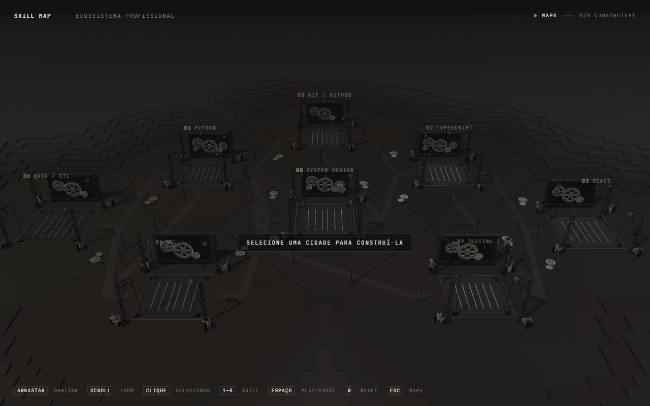 Skill Map 3D: mapa com oito cidades de habilidades à espera da construção